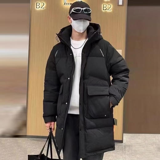 【新品上新】HX 冬季长款带帽羽绒服保暖舒适S100444237101/02 商品图1