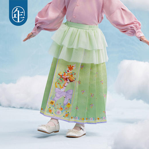 年衣童装女童马面裙半身裙春2025新款古装儿童汉服唐装中式公主裙子有福有富马面裙 商品图4