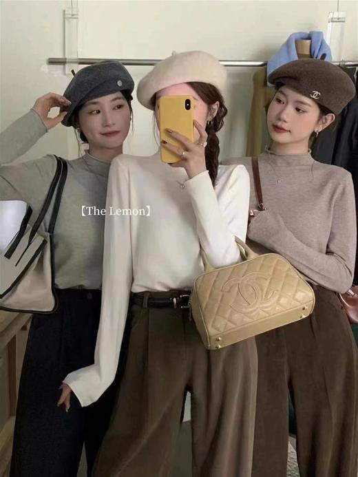 【GZ】无忧购新款百搭修身长袖上衣半高领内搭打底衫 商品图2