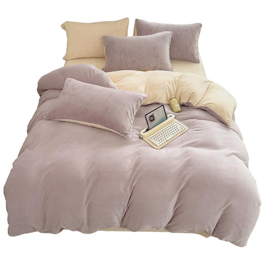 「数套可选！牛奶绒四件套」秋冬款牛奶绒床上四件套单件加厚双面珊瑚绒被套法兰绒床单三件套床上用品 商品图4