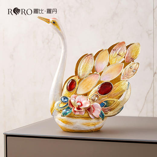 【彼达思】罗比罗丹 添福 天鹅珐琅彩摆件 商品图3