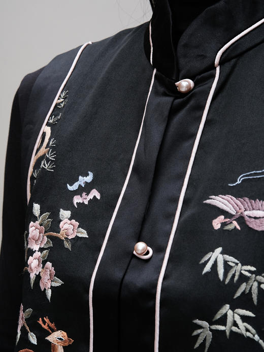 盛唐牡丹|鹤鹿同春手绣真丝马甲 商品图2