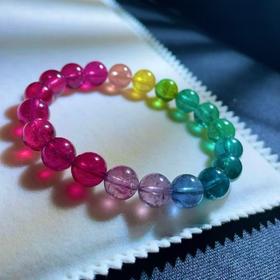 9mm-10mm单圈彩虹碧玺手串