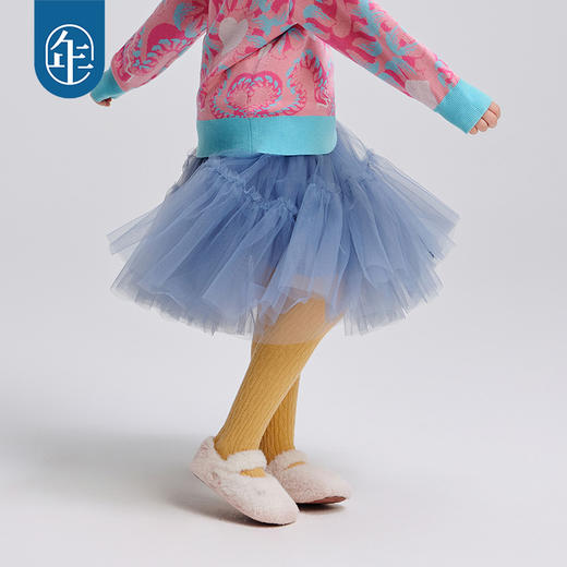 年衣童装半身裙女秋冬新款A字裙纱裙女童女宝宝甜美裙子蓬蓬裙朦朦胧胧半身裙 商品图3