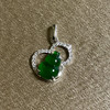 18K白金满钻翡翠葫芦吊坠/葫芦6*8mm 商品缩略图0