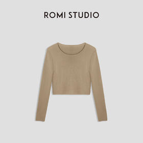 ROMI STUDIO”内外兼备"简约修身短款亲肤透气垂感打底针织衫M3581
