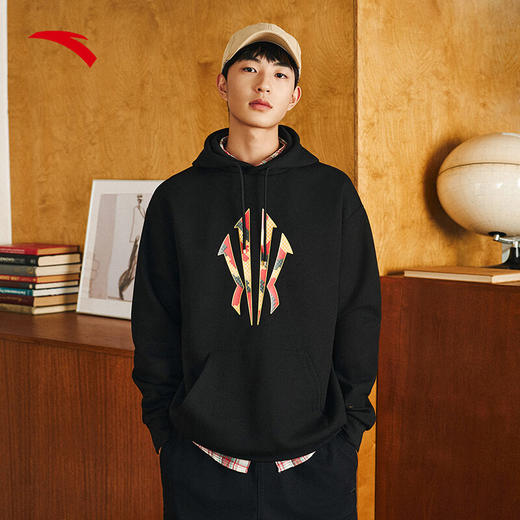 安踏（ANTA）欧文系列新年战袍蛇年连帽卫衣男女同款篮球系列套头衫172511723S 商品图5