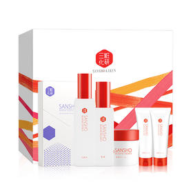 sansho三妆平衡净透焕肤和风礼盒 (平衡净透水150ml+乳120ml+霜50g+面膜7片+洁面25ml*2）【最近有效期26年5月】