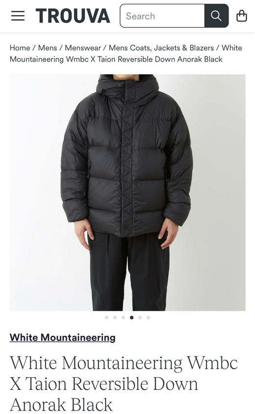 whitem0untain 百山联名 双面穿户外机能 宽松连帽羽绒服 yr175 商品图1