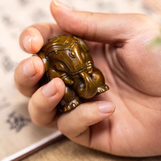 朱炳仁铜 手握吉祥精致小摆件吉象手把件生日送礼伴手礼盘玩 商品图2