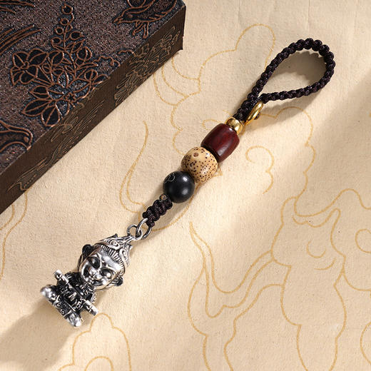 子佩集S999银【悟空禅定】钥匙扣【DZ1016】纯银2412 商品图2