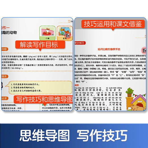 爱德少儿【小学生同步作文】新版全国通用版二三四五六年级上册语文教材同步思维导图写作技巧指导高分优秀作文 商品图3