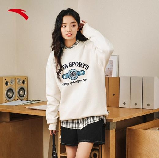 安踏潮流复古套头卫衣春季新款字母印花长袖运动上衣152518705S 商品图0