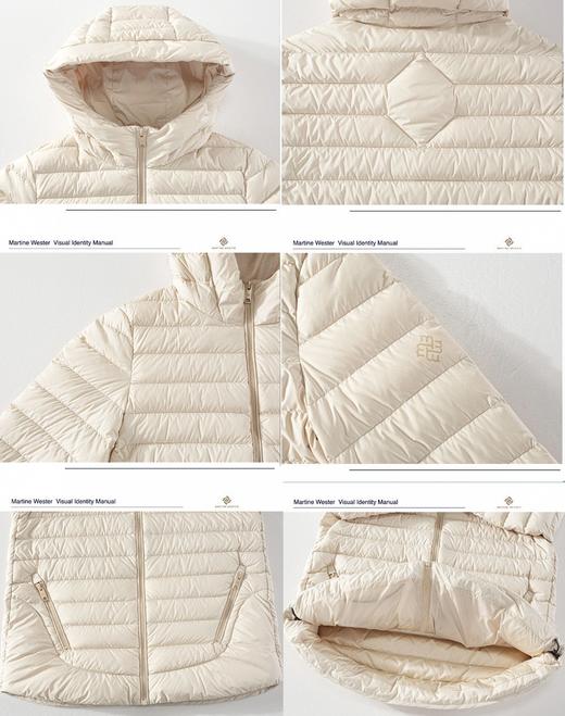 Martine Wester  女密克柔超高密度无胆防绒羽绒面料薄款连帽鹅绒服11383851 商品图4