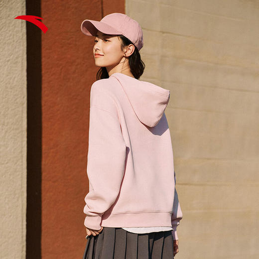 安踏（ANTA）休闲套头卫衣女冬季新款磨毛保暖宽松连帽长袖上衣162518718S 商品图4