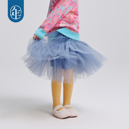 年衣童装半身裙女秋冬新款A字裙纱裙女童女宝宝甜美裙子蓬蓬裙朦朦胧胧半身裙 商品图2