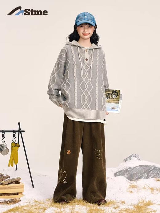早乙女惠子saotome/STMMY244386/粗纹绞花连帽毛衣 商品图1