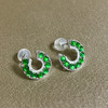 18K白金翡翠镶钻耳饰/半珠2.5mm*18 商品缩略图0