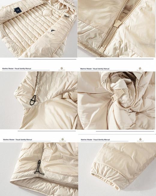 Martine Wester  女密克柔超高密度无胆防绒羽绒面料薄款连帽鹅绒服11383851 商品图5