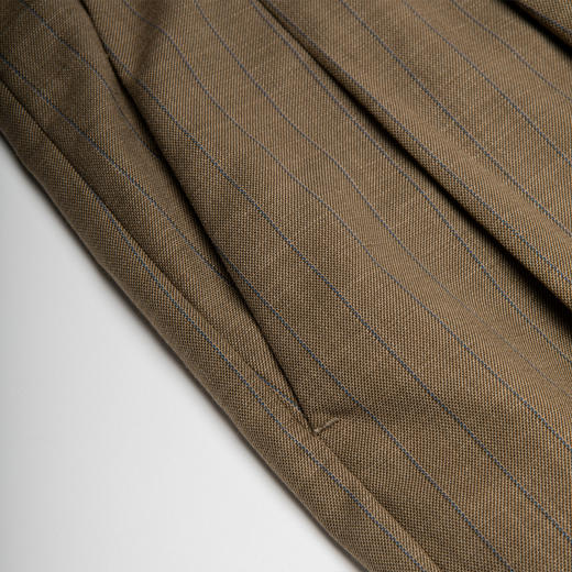 ROMI STUDIO“内外兼备”复古高腰可调节倒褶深卡其休闲西裤K3215 商品图3