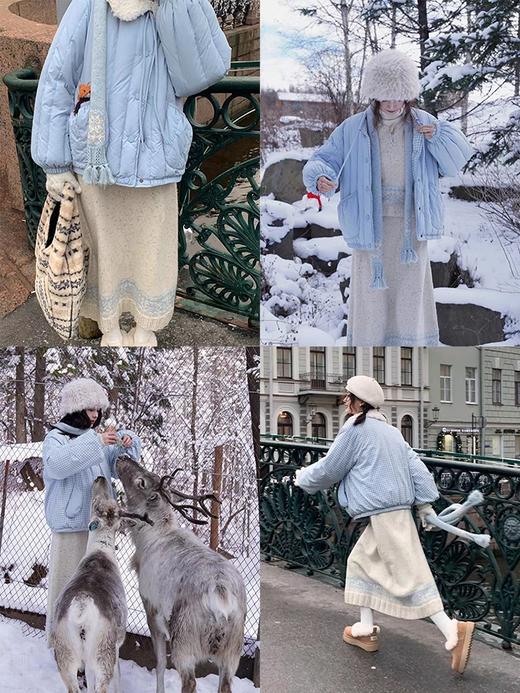 浮生八记/24D183/可拆卸毛领系带正反两穿软糯短款羽绒服 商品图2