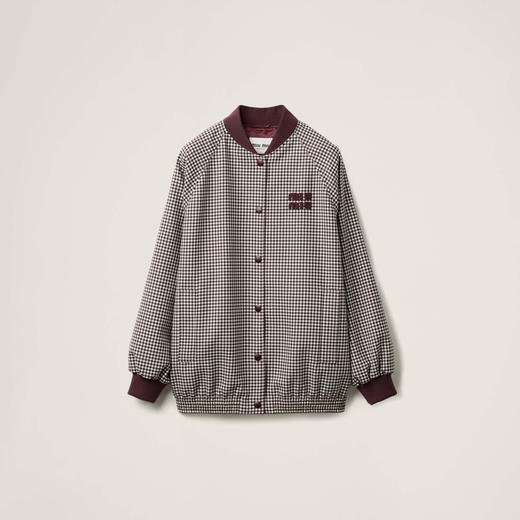 MIU-C 格纹羊毛夹克外套 商品图0