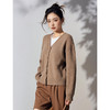 奢姿2025年春季新款大码女装复古慵懒风上衣胖妹妹V领毛衣外套9844355945 商品缩略图1