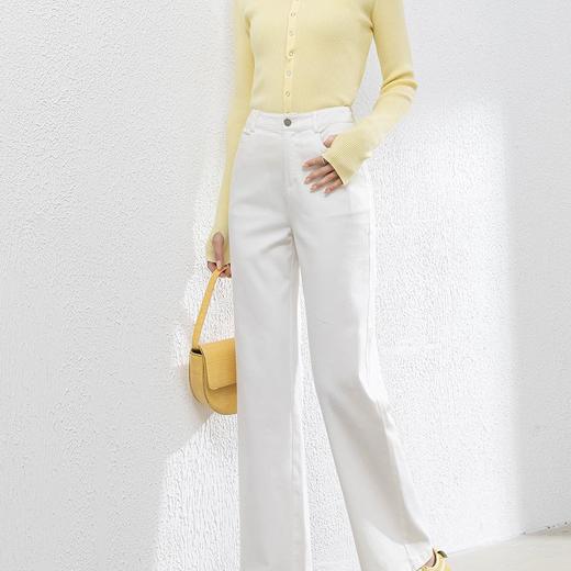 【高货rg】全新升级【铂金会员183/天猫239/差价56】(65654) 洛诗琳米白色牛仔直筒裤2025春季高腰宽松九分阔腿裤女 商品图0