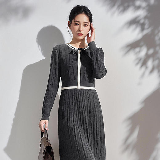 奢姿2025年春季新款大码女装针织拼接套装胖妹妹温柔休闲风两件套9843991778 商品图3