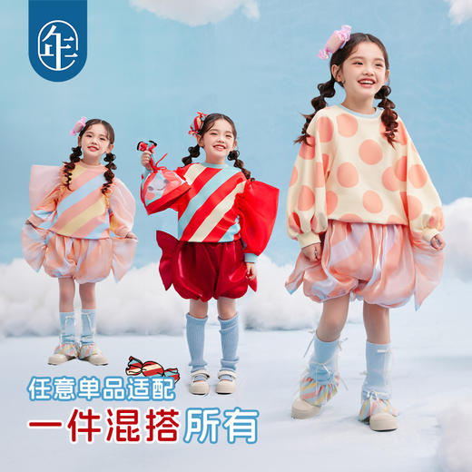 年衣童装女童短裤2025年春新款女大童女孩甜美糖果花苞裤子演出服糖心精灵短裤 商品图2