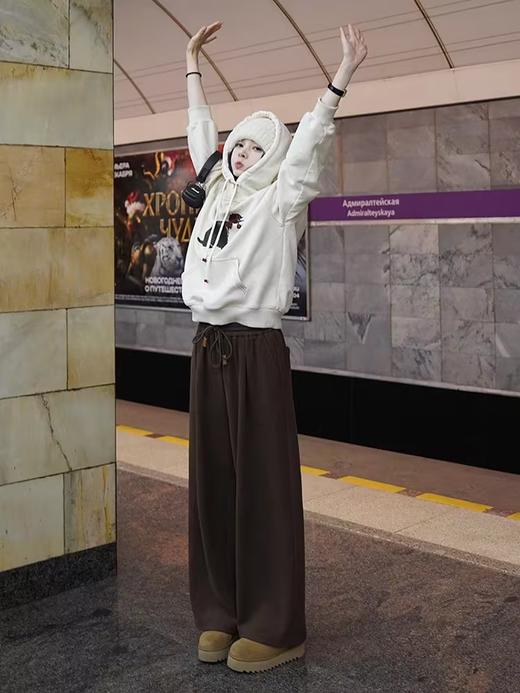 浮生八记/24D193/重磅收胯显高加厚保暖蚕丝羊毛休闲裤 商品图0