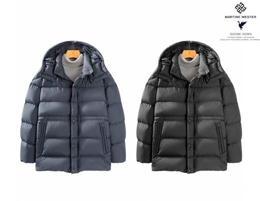 Martine Wester男式 一手长拉链连帽可拆卸鹅绒服11083352 商品图0