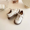【早春新款珍珠蕾丝小皮鞋，低帮平滑设计】早春甜美女孩小皮鞋单鞋 低帮平滑珍珠蕾丝带 淑女百搭女童鞋子-QQ 商品缩略图1