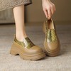 【预售5天】厚底牛皮拼接羊皮单鞋显瘦松糕鞋春秋新款高帮韩版深口粗跟乐福增高女鞋TYMXY&A901 商品缩略图3