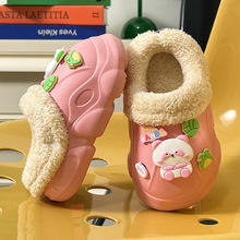 【舒棉绒内里！冬季更保暖】小熊猫防水棉拖新款 男女童宝宝可爱居家 卡通秋冬加绒 保暖洞洞鞋-QQ 商品图9