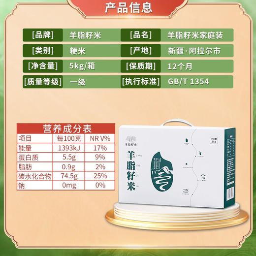 新疆羊脂籽米10斤装 2025年新米羊脂籽米家庭装 大米胚芽米 商品图8