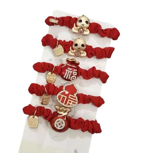 雀说 2025蛇年红色头绳本命年礼物发圈女童扎头发橡皮筋高弹力发绳5ZF-10503 商品图4