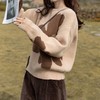 日韩秋冬新款花朵毛衣女气质宽松慵懒风设计感撞色提花套头针织衫 商品缩略图3