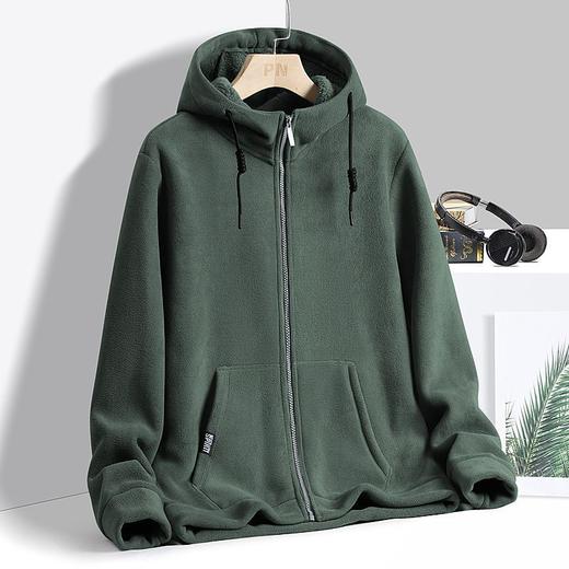 丁摩 U衣库同款加大码摇粒绒抓绒衣女冬季加绒加厚保暖连帽卫衣男女外套 5ZF-22713 商品图5