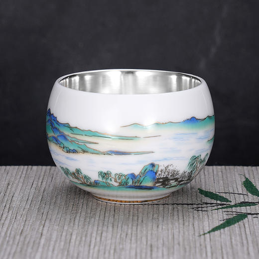 子佩集S999银【空山静】茶具【JLT018】纯银茶杯摆件2412 商品图1