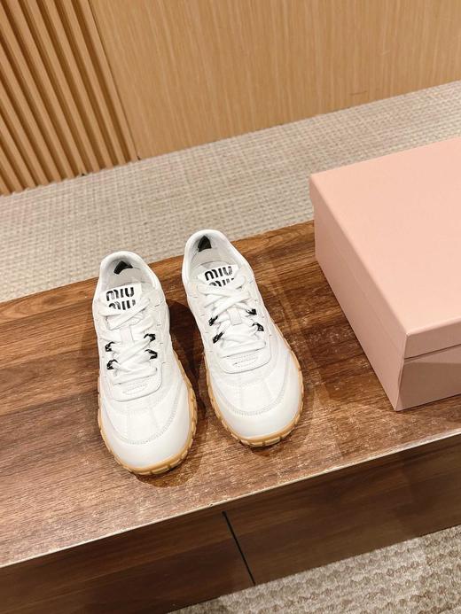 缪缪2025ss春夏新款饼干鞋阿甘鞋休闲运动鞋底厚：约4.5cm（HC） 商品图1