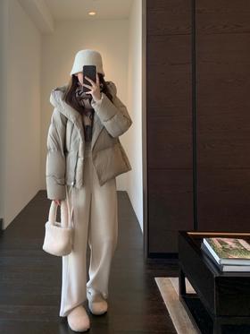 【北极圈羽绒服 柜上1W】保暖三星95白鸭绒泡芙羽绒服短款连帽女24秋冬新款！