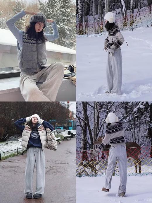 浮生八记/24D193/重磅收胯显高加厚保暖蚕丝羊毛休闲裤 商品图2