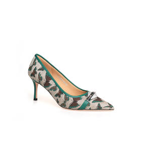 豪麟名鞋奥莱迪嘉女鞋皮鞋织物+牛皮革DJYYA51WP007绿色  原价1660元