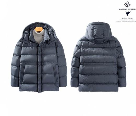 Martine Wester男式 一手长拉链连帽可拆卸鹅绒服11083352 商品图1