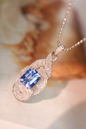 2.13ct刻面蓝宝石吊坠
