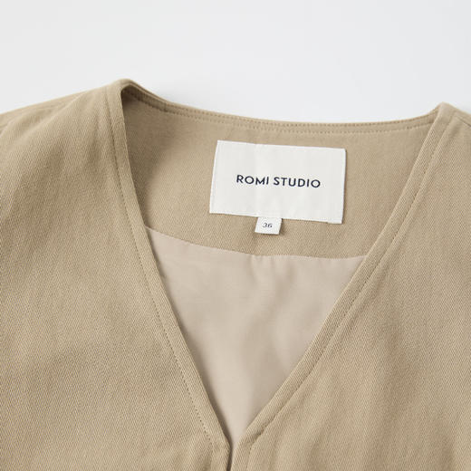 ROMI STUDIO高定系列美拉德色系自由之光100棉休闲马夹T3526 商品图2