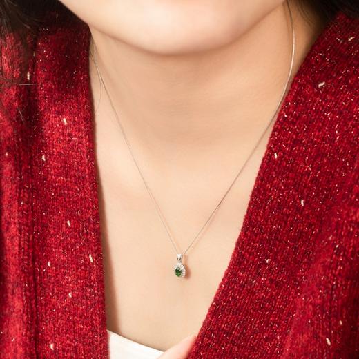 菜菜家萤火之光·沙弗莱项链|卡扎尼绿+高珠工艺+18k白金链，华贵又百搭 商品图7