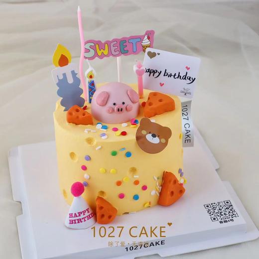 1027CAKE |  奶酪装饰 猪猪 立体蛋糕 商品图1