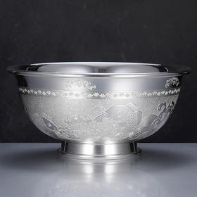 子佩集S999银【福鱼临门】碗摆件【FS022】纯银餐具2412